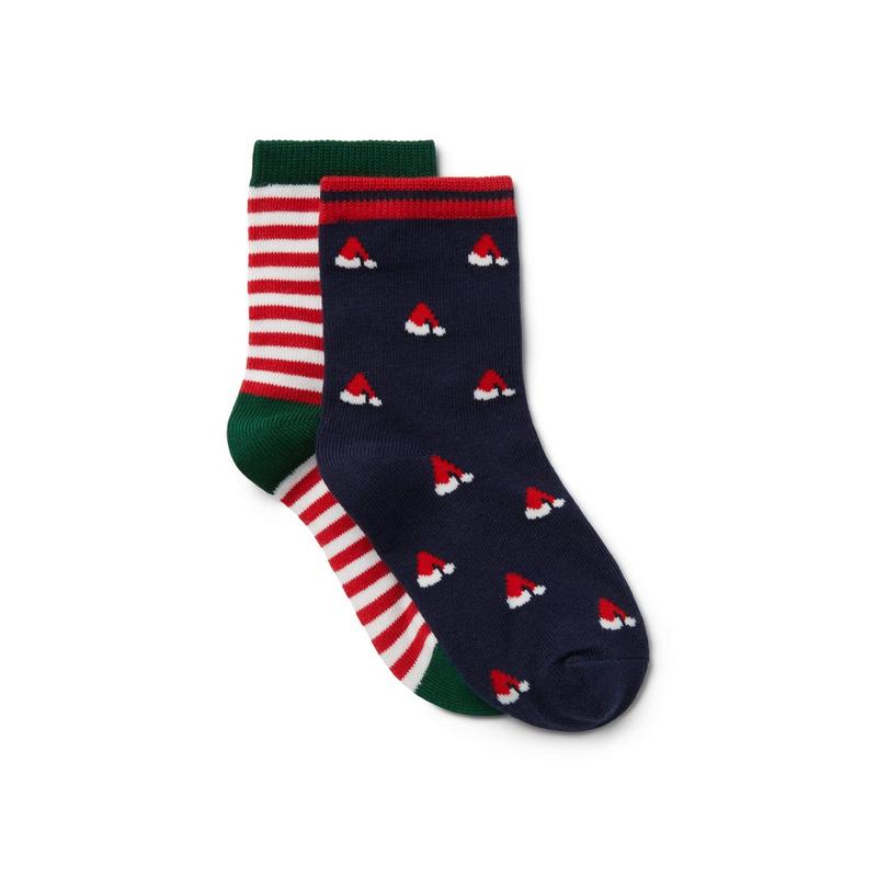 Striped And Santa Hat Sock 2-Pack - Janie And Jack